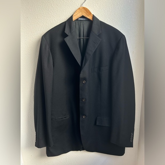 Polo by Ralph Lauren | Virgin Wool Classic Black Men's Blazer Made in Italy - Picture 1 of 8